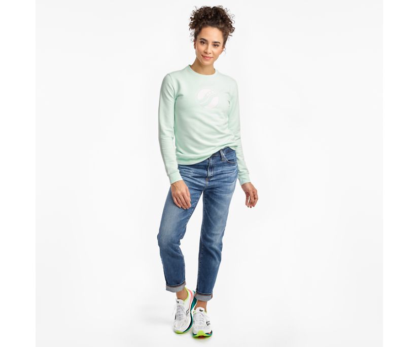 Saucony Rested Crewneck Women's Shirts Blue | Canada 286MQZA